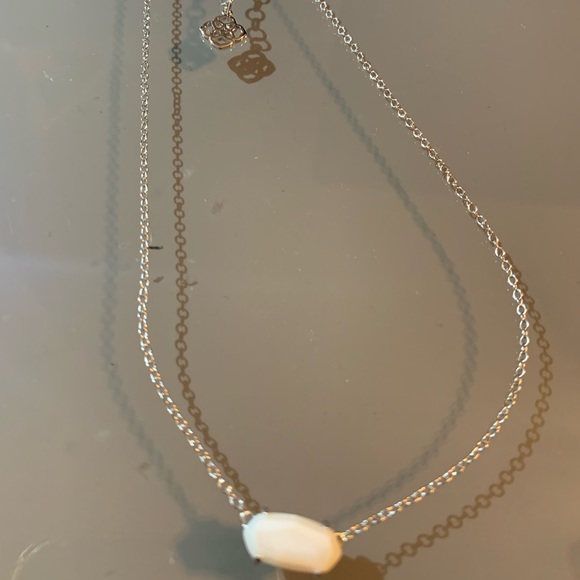KENDRA SCOTT Ever mother of Pearl stone rhodium Pendant Necklace - Picture 8 of 12